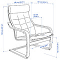 POÄNG Armchair and footstool, white stained oak veneer/Gunnared light green