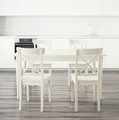 INGATORP / INGOLF Table and 4 chairs, white, white, 155 cm