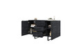 Cabinet with 2 Doors & 3 Drawers Verica 150 cm, charcoal/black legs