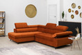 Corner Sofa-Bed Left Dragonis Brick Red/Orange Salvador 14 Agmamito