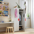 SMÅSTAD / PLATSA Wardrobe, white, white, 60x40x123 cm