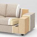 VIMLE Corner sofa, 5-seat w chaise longue, with wide armrests/Gunnared beige