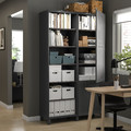 BESTÅ Storage combination with doors, dark grey/Mörtviken dark grey, 120x42x202 cm