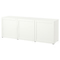 BESTÅ Storage combination with doors, white, Hanviken white, 180x42x65 cm