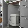 ENHET Kitchen, white, grey frame, 203x63.5x222 cm