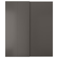 HASVIK Pair of sliding doors, dark grey, 200x236 cm