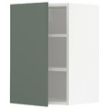 METOD Wall cabinet with shelves, white/Bodarp grey-green, 40x60 cm