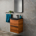 Goodhome Wall-mounted Basin Cabinet Imandra Slim 50 cm, walnut