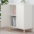 EKET Cabinet combination with legs, white/wood, 70x35x80 cm