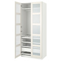 PAX / BERGSBO Wardrobe combination, white, frosted glass, 100x60x236 cm