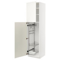 METOD High cabinet with cleaning interior, white/Veddinge white, 60x60x220 cm