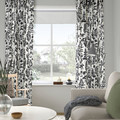 ROTVECKLARE Curtains, 1 pair, white/anthracite, 145x300 cm