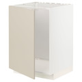 METOD Base cabinet for sink, white/Havstorp beige, 60x60 cm