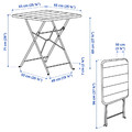 SUNDSÖ Table and 2 folding chairs, outdoor bright yellow/bright yellow Kuddarna light grey-beige, 65x65 cm