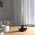 KLOKHET Unscented candle, pale grey-blue, 25 cm, 8 pack