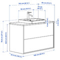 ÄNGSJÖN / BACKSJÖN Wash-stnd w drawers/wash-basin/tap, oak effect/grey stone effect, 102x49x71 cm