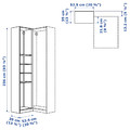 PAX Add-on corner unit with 4 shelves, white stained oak effec, 53x35x236 cm