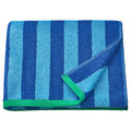 SLÅNHÖSTMAL Bath towel, bright blue/light blue striped, 70x140 cm