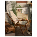 NÄMMARÖ Garden chair with adjustable backrest, foldable, light brown stained