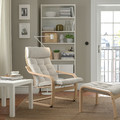 POÄNG Armchair, white stained oak veneer/Gunnared beige