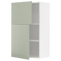 METOD Wall cabinet with shelves/2 doors, white/Stensund light green, 60x100 cm