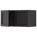 METOD Wall cabinet with 2 doors, black/Lerhyttan black stained, 80x40 cm