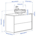 ÄNGSJÖN / LERSJÖN Wash-stnd w drawers/wash-basin/tap, high-gloss white/white marble effect, 102x49x79 cm