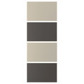 MEHAMN 4 panels for sliding door frame, dark grey/beige, 75x201 cm