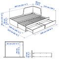 FLEKKE Day-bed w 2 drawers/2 mattresses, white/Åfjäll firm, 80x200 cm