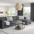 VIMLE 4-seat sofa with chaise longue, Hallarp grey