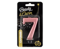 Birthday Candle 7 Metallic 8cm, pink-gold