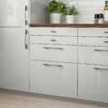 RINGHULT Drawer front, high-gloss light grey, 60x20 cm