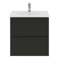 Goodhome Wall-mounted Basin Cabinet Imandra Slim 60cm, matt black