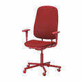 SMÖRKULL Office chair with armrests, Gräsnäs red