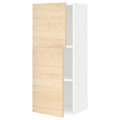 METOD Wall cabinet with shelves/2 doors, white/Askersund light ash effect, 40x100 cm