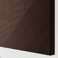 BESTÅ Storage combination with doors, black-brown Hedeviken/Ösarp/dark brown stained oak veneer, 120x42x74 cm