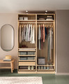 PAX Wardrobe combination, white stained oak effect, 150x58x236 cm