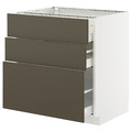 METOD / MAXIMERA Base cabinet with 3 drawers, white/Havstorp brown-beige, 80x60 cm