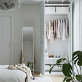 PAX / FARDAL Wardrobe, white/high-gloss/light grey-blue, 100x60x236 cm