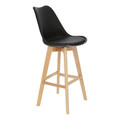 Bar Stool Norden Wood, high, PP, black