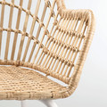 NILSOVE Chair with armrests, rattan, white