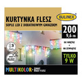 Christmas Curtain Lights In-/Outdoor 100 LED 9.6m, icicles, multicolour/cool white flash