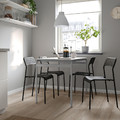 GRÅSALA / ADDE Table and 4 chairs, grey grey/black, 110 cm