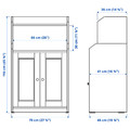 HAUGA Cabinet with 2 doors, grey, 70x116 cm