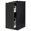 METOD / MAXIMERA Base cabinet/pull-out int fittings, black/Upplöv matt anthracite, 30x60 cm