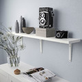 BERGSHULT / TOMTHULT Shelf with bracket, white, 120x20 cm