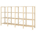 HEJNE 4 section shelving unit, softwood, 307x50x171 cm