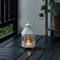 KRINGSYNT Lantern for tealight, in/outdoor, white, 21 cm