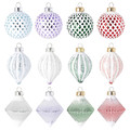 VINTERFINT Decoration bauble, set of 12, glass/mixed colours