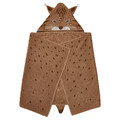 SKOGSDUVA Towel with hood, lynx shaped/brown, 70x140 cm